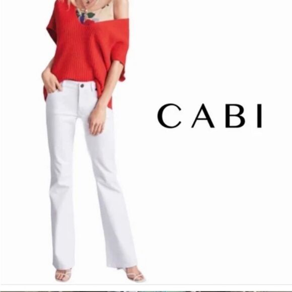 CAbi White lightweight Trouser Jeans with a little stretch size 4- EUC - Picture 2 of 14